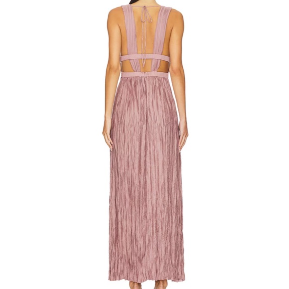 NWT ASTR The Label Tesni Pleated Maxi Dress Mauve Size XL - Picture 2 of 5